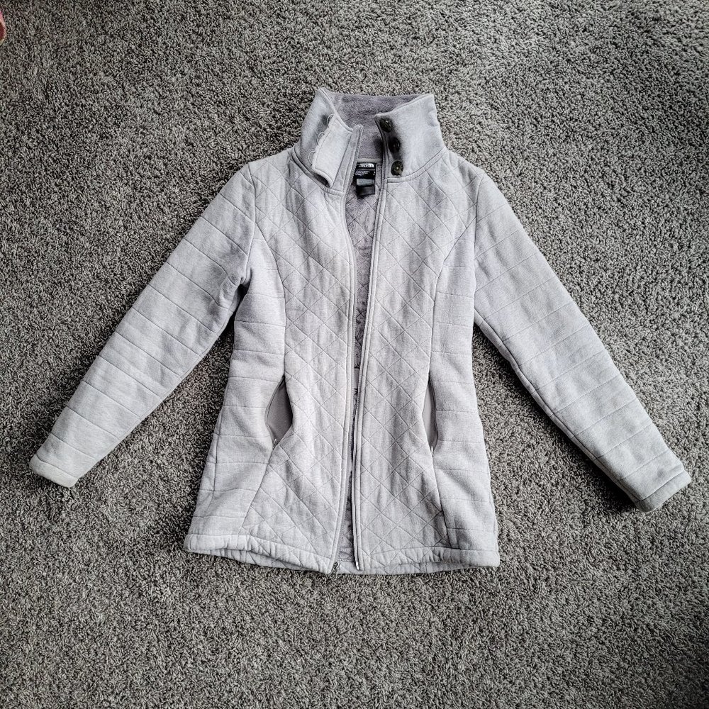 The North Face Light Gray Quilted Jacket Caroluna Size S